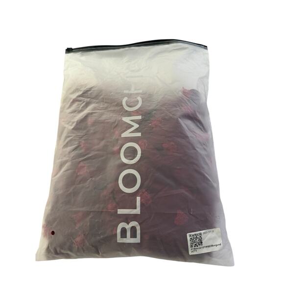 NWT BLOOMCHIC 14 16 Burgundy Tunic Top Balloon Sleeve 3D Flower Poofs #3656 - Picture 13 of 15